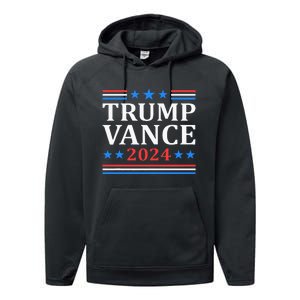 Trump Vance 2024 For President Vp Usa Election Patriotic Performance Fleece Hoodie