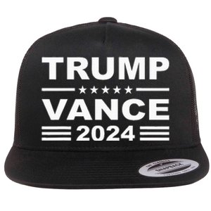 Trump Vance 2024 For President Vp Usa Election Patriotic Flat Bill Trucker Hat