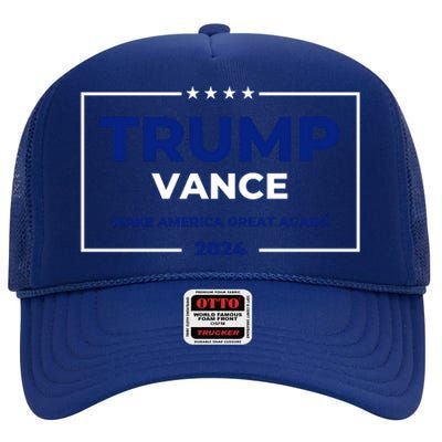 Trump Vance 2024 Make America Great Again High Crown Mesh Back Trucker Hat