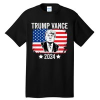 Trump Vance 2024 Retro Featuring Trump And Jd Vance Donald Trump 2024 Tall T-Shirt