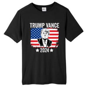 Trump Vance 2024 Retro Featuring Trump And Jd Vance Donald Trump 2024 Tall Fusion ChromaSoft Performance T-Shirt