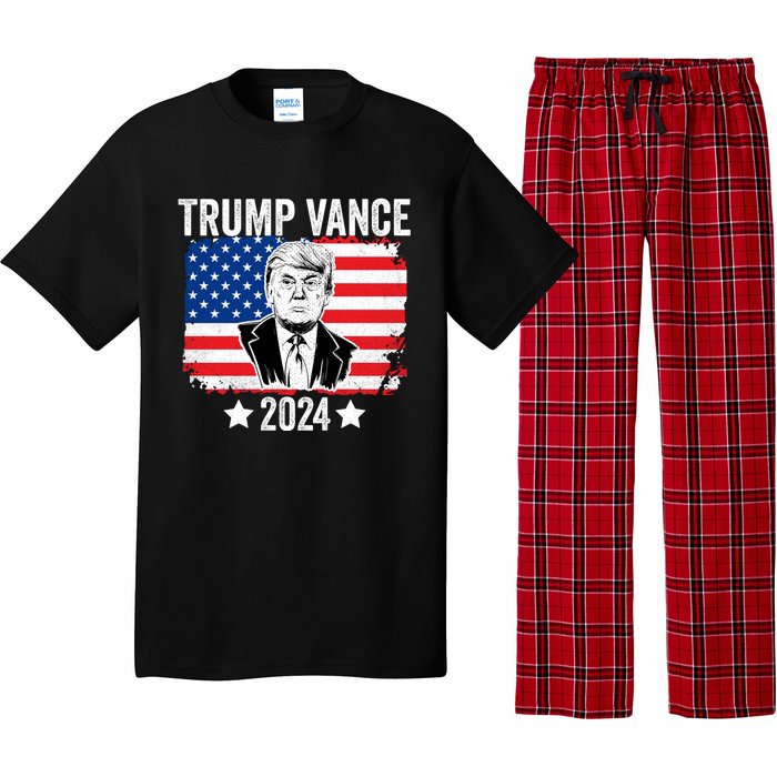 Trump Vance 2024 Retro Featuring Trump And Jd Vance Donald Trump 2024 Pajama Set