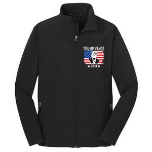 Trump Vance 2024 Retro Featuring Trump And Jd Vance Donald Trump 2024 Core Soft Shell Jacket