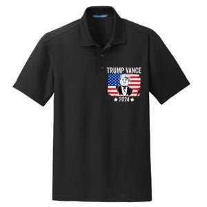 Trump Vance 2024 Retro Featuring Trump And Jd Vance Donald Trump 2024 Dry Zone Grid Polo