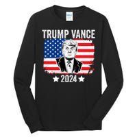 Trump Vance 2024 Retro Featuring Trump And Jd Vance Donald Trump 2024 Tall Long Sleeve T-Shirt