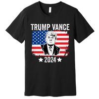 Trump Vance 2024 Retro Featuring Trump And Jd Vance Donald Trump 2024 Premium T-Shirt