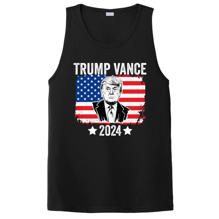 Trump Vance 2024 Retro Featuring Trump And Jd Vance Donald Trump 2024 PosiCharge Competitor Tank