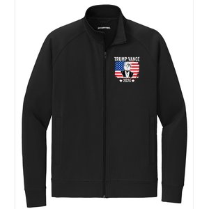 Trump Vance 2024 Retro Featuring Trump And Jd Vance Donald Trump 2024 Stretch Full-Zip Cadet Jacket