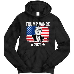 Trump Vance 2024 Retro Featuring Trump And Jd Vance Donald Trump 2024 Tie Dye Hoodie