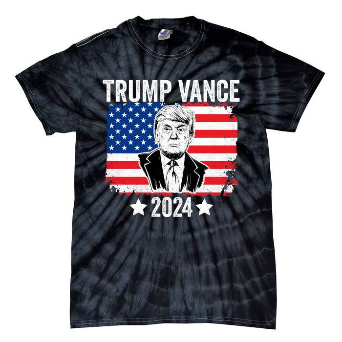 Trump Vance 2024 Retro Featuring Trump And Jd Vance Donald Trump 2024 Tie-Dye T-Shirt