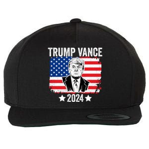 Trump Vance 2024 Retro Featuring Trump And Jd Vance Donald Trump 2024 Wool Snapback Cap