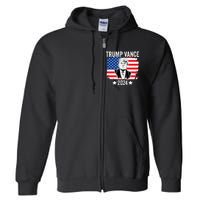 Trump Vance 2024 Retro Featuring Trump And Jd Vance Donald Trump 2024 Full Zip Hoodie