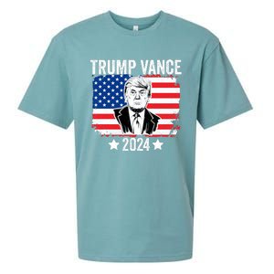 Trump Vance 2024 Retro Featuring Trump And Jd Vance Donald Trump 2024 Sueded Cloud Jersey T-Shirt