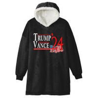 Trump Vance 2024 President Trump Supporter Re Election Hooded Wearable Blanket