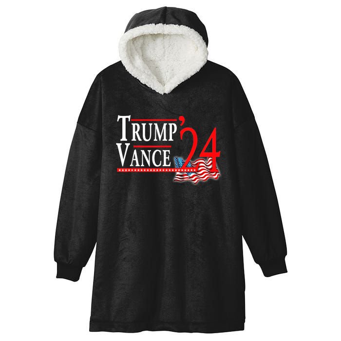 Trump Vance 2024 President Trump Supporter Re Election Hooded Wearable Blanket