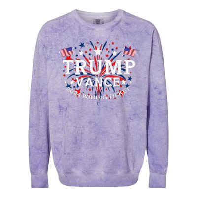 Trump Vance 2024 Wining Ticket Colorblast Crewneck Sweatshirt