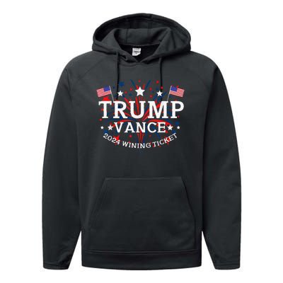 Trump Vance 2024 Wining Ticket Performance Fleece Hoodie