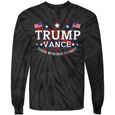 Trump Vance 2024 Wining Ticket Tie-Dye Long Sleeve Shirt