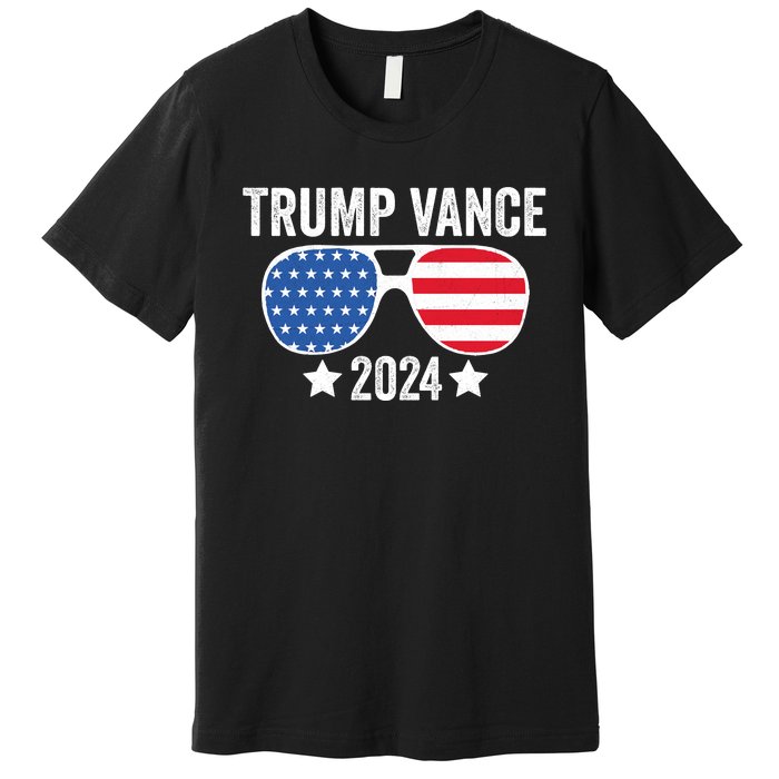 Trump Vance 2024 Retro Featuring Trump And Jd Vance Donald Trump 2024 Premium T-Shirt