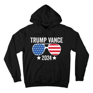 Trump Vance 2024 Retro Featuring Trump And Jd Vance Donald Trump 2024 Tall Hoodie