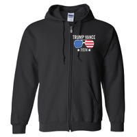 Trump Vance 2024 Retro Featuring Trump And Jd Vance Donald Trump 2024 Full Zip Hoodie