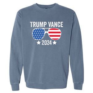 Trump Vance 2024 Retro Featuring Trump And Jd Vance Donald Trump 2024 Garment-Dyed Sweatshirt