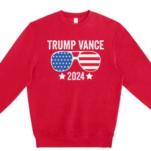 Trump Vance 2024 Retro Featuring Trump And Jd Vance Donald Trump 2024 Premium Crewneck Sweatshirt