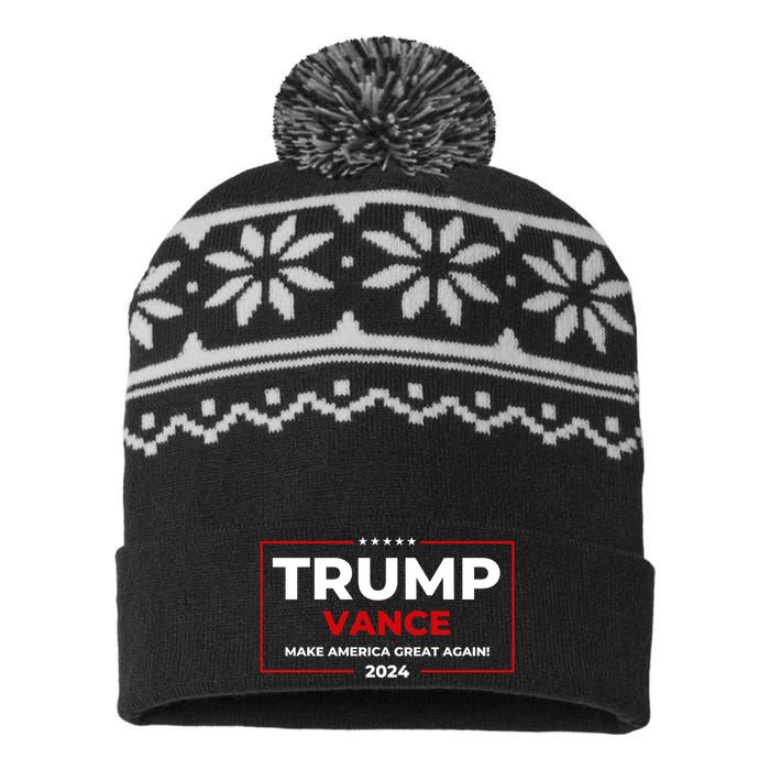 Trump Vance 2024 Make America Great Again USA-Made Snowflake Beanie