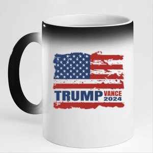 Trump Vance 2024 Presidential Campaign Us Flag Gift 11oz Black Color Changing Mug