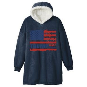 Trump Vance 2024 Presidential Campaign Us Flag Gift Hooded Wearable Blanket