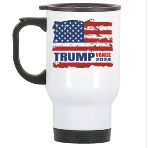 Trump Vance 2024 Presidential Campaign Us Flag Gift Stainless Steel Travel Mug