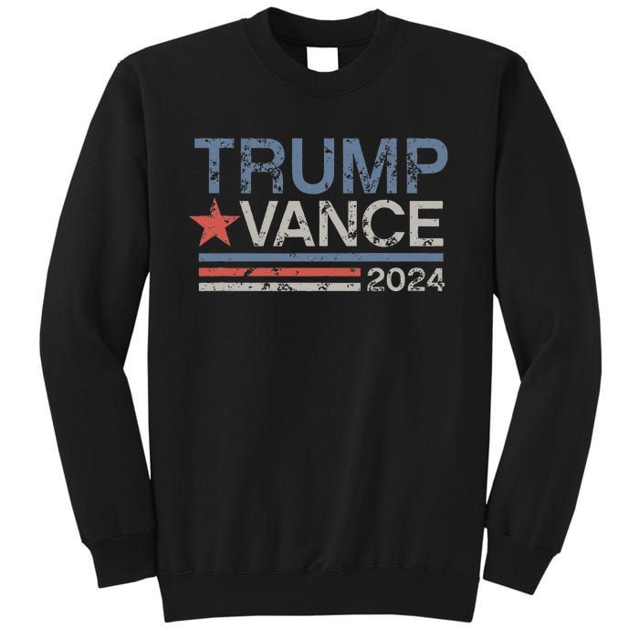 Trump Vance 2024 Retro Stripe Trump Jd Vance Tall Sweatshirt