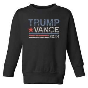 Trump Vance 2024 Retro Stripe Trump Jd Vance Toddler Sweatshirt