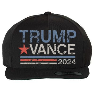 Trump Vance 2024 Retro Stripe Trump Jd Vance Wool Snapback Cap