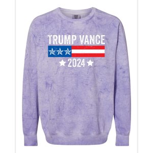 Trump Vance 2024 Retro Featuring Trump And Jd Vance Donald Trump 2024 Colorblast Crewneck Sweatshirt