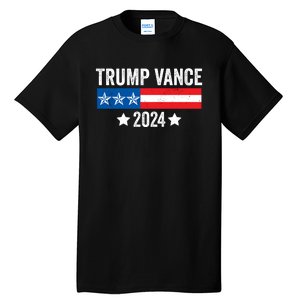 Trump Vance 2024 Retro Featuring Trump And Jd Vance Donald Trump 2024 Tall T-Shirt