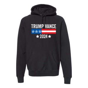 Trump Vance 2024 Retro Featuring Trump And Jd Vance Donald Trump 2024 Premium Hoodie