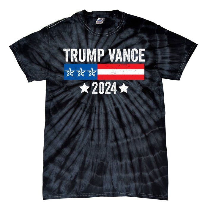 Trump Vance 2024 Retro Featuring Trump And Jd Vance Donald Trump 2024 Tie-Dye T-Shirt