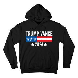 Trump Vance 2024 Retro Featuring Trump And Jd Vance Donald Trump 2024 Tall Hoodie