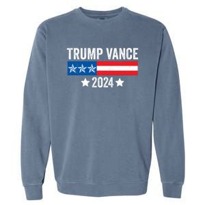 Trump Vance 2024 Retro Featuring Trump And Jd Vance Donald Trump 2024 Garment-Dyed Sweatshirt