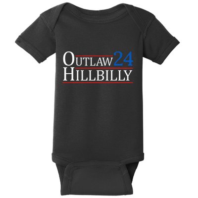 Trump Vance 24 Outlaw Hillbilly Us Flag Baby Bodysuit