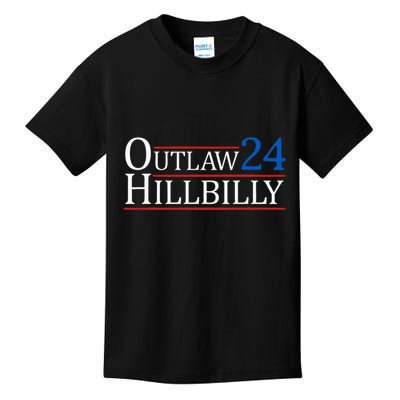 Trump Vance 24 Outlaw Hillbilly Us Flag Kids T-Shirt
