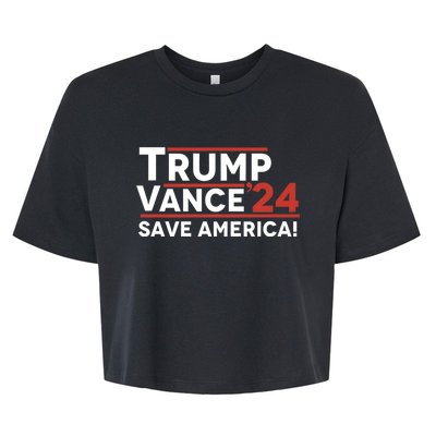 Trump Vance 2024 Save America Bella+Canvas Jersey Crop Tee