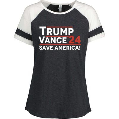 Trump Vance 2024 Save America Enza Ladies Jersey Colorblock Tee