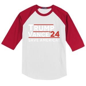 Trump Vance 2024 Save America Kids Colorblock Raglan Jersey