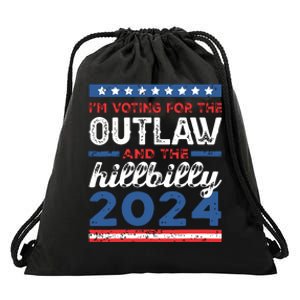 Trump Vance 2024 Donald Trump Jd Vance Outlaw Hillbilly Drawstring Bag