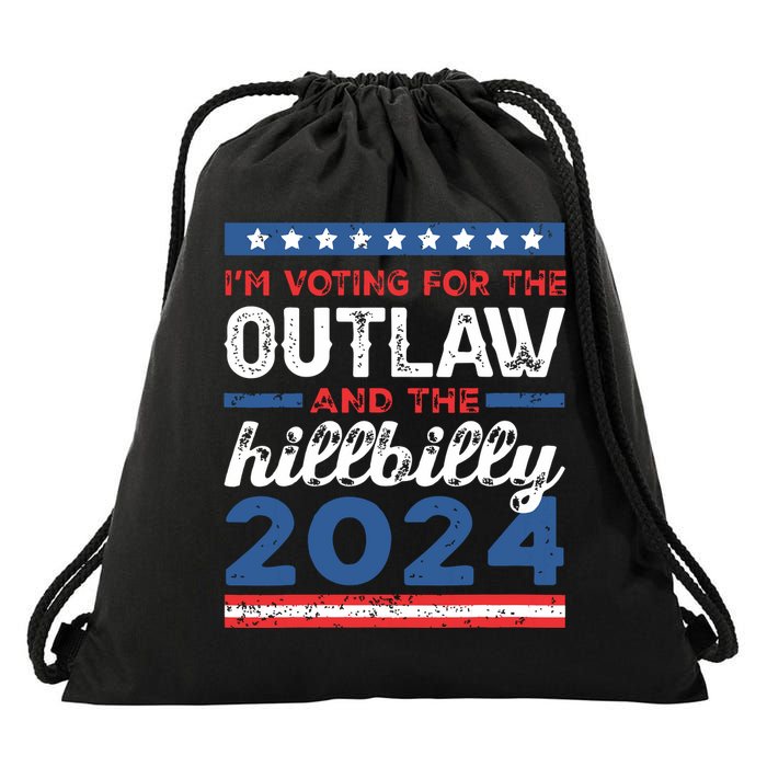 Trump Vance 2024 Donald Trump Jd Vance Outlaw Hillbilly Drawstring Bag