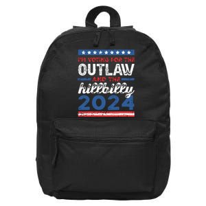 Trump Vance 2024 Donald Trump Jd Vance Outlaw Hillbilly 16 in Basic Backpack