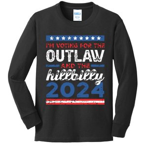 Trump Vance 2024 Donald Trump Jd Vance Outlaw Hillbilly Kids Long Sleeve Shirt