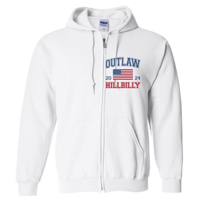 Trump Vance 2024 Donald Trump Jd Vance Outlaw Hillbilly Full Zip Hoodie